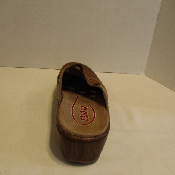 Klogs Woman Size 8.5 Brown Tan Vacation Travel Cruise Top Slide Shoes - Picture 9 of 12